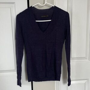 The Limited Women's V-Neck Sweater in Rich Purple